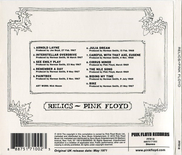 CD Pink Floyd ‎– Relics