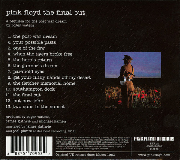 CD Pink Floyd ‎– The Final Cut