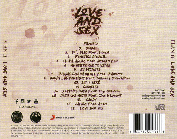 CD Plan B  ‎– Love And Sex