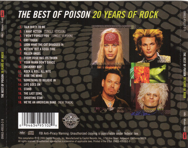 CD Poison (3) – The Best Of Poison: 20 Years Of Rock