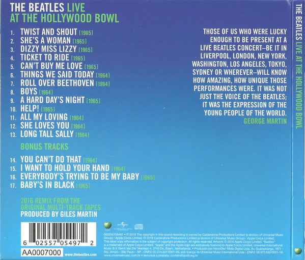 CD The Beatles – Live At The Hollywood Bowl