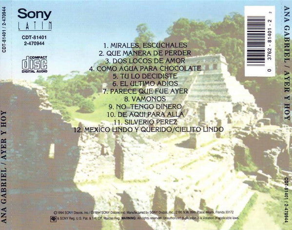 CD Ana Gabriel – Ayer y hoy