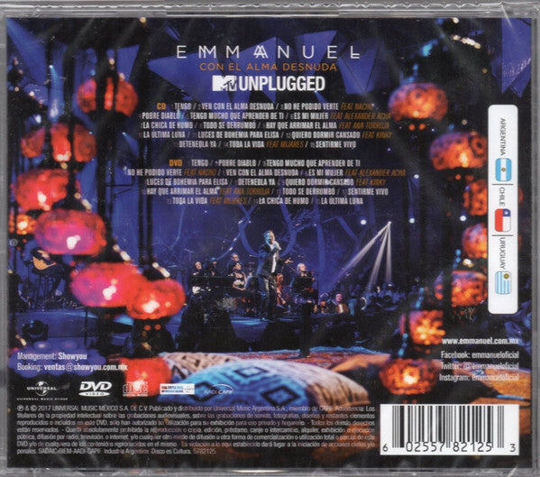 CD + DVD  Emmanuel ‎– Con El Alma Desnuda (MTV Unplugged)