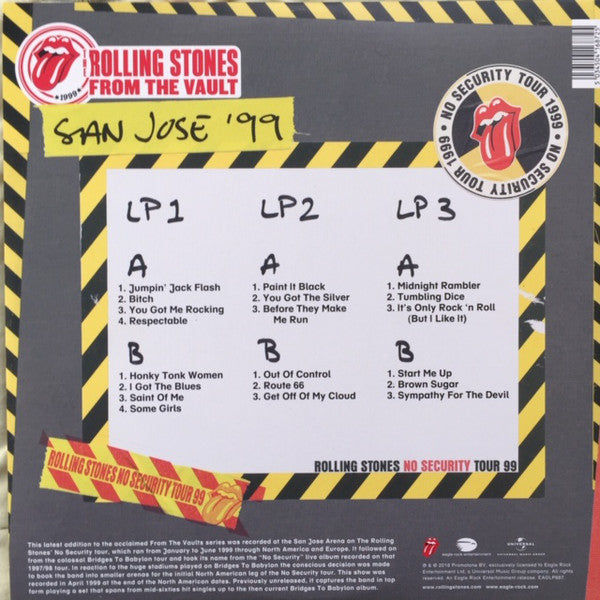 LP X3 The Rolling Stones - No Security. San Jose '99