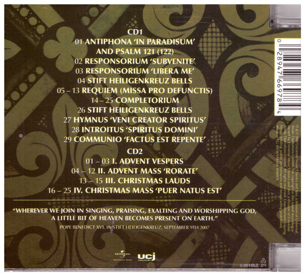 CDX2 Chant - Music For Paradise - The Cistercian Monks Of Stift Heiligenkreuz