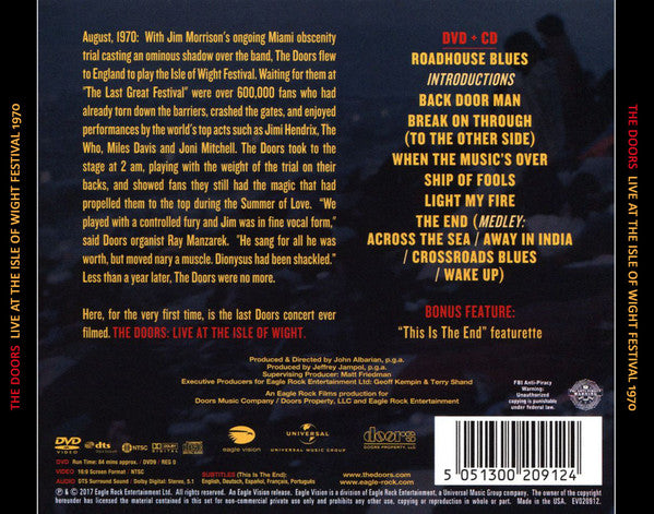 CD+DVD The Doors – Live At The Isle Of Wight Festival 1970