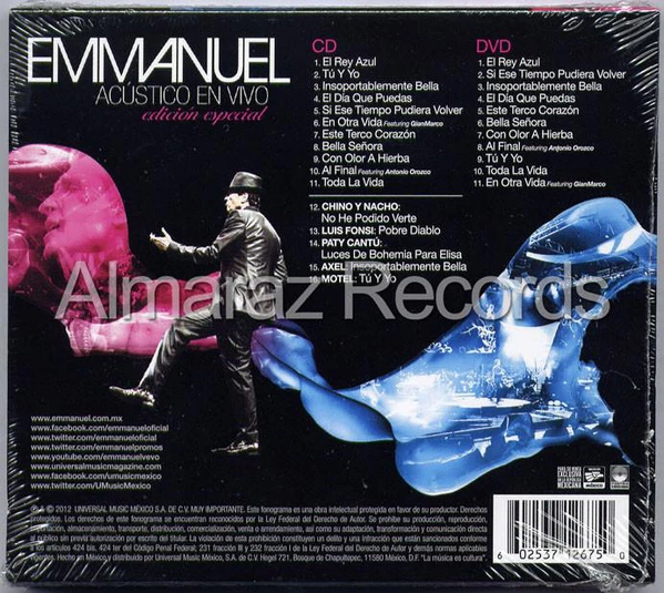 CD + DVD Emmanuel – Acústico En Vivo