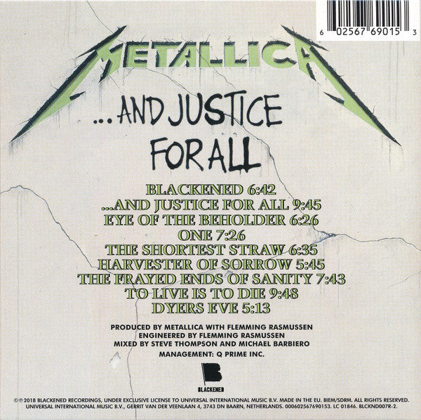 CD Metallica – ...And Justice For All