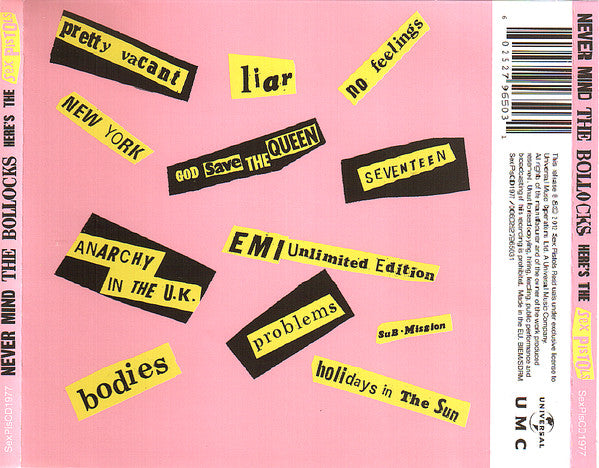 CD Sex Pistols ‎– Never Mind The Bollocks Here's The Sex Pistols