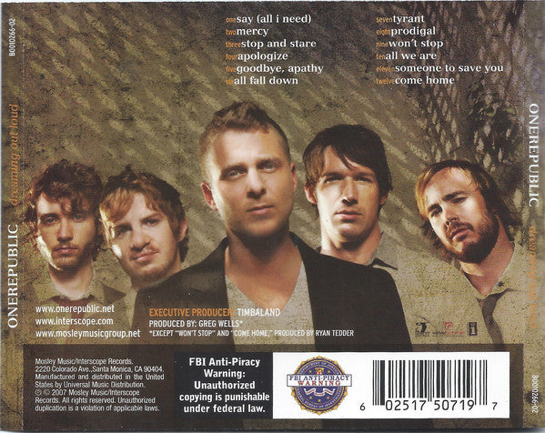 CD OneRepublic – Dreaming Out Loud