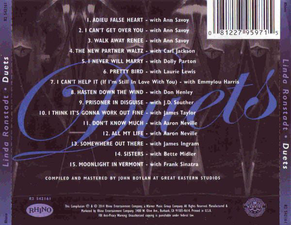 CD Linda Ronstadt ‎– Duets