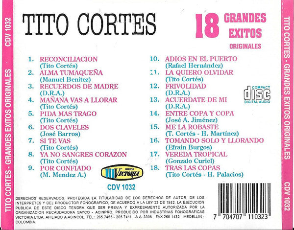 CD Tito Cortes - 18 Grandes Éxitos