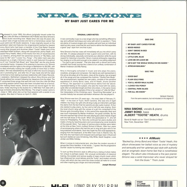 LP Nina Simone – My Baby Just Cares For Me