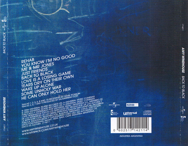 CD Amy Winehouse ‎– Back To Black