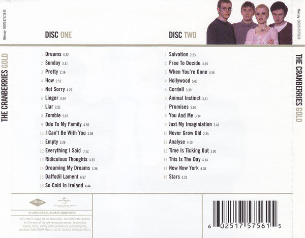 CDX2 The Cranberries ‎– Gold