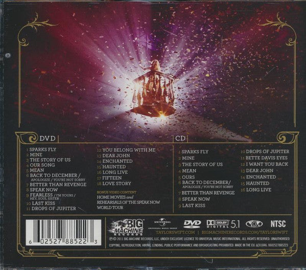 CD+DVD Taylor Swift ‎– Speak Now World Tour Live