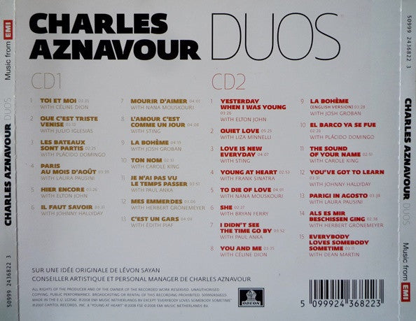 CD X2 Charles Aznavour – Duos