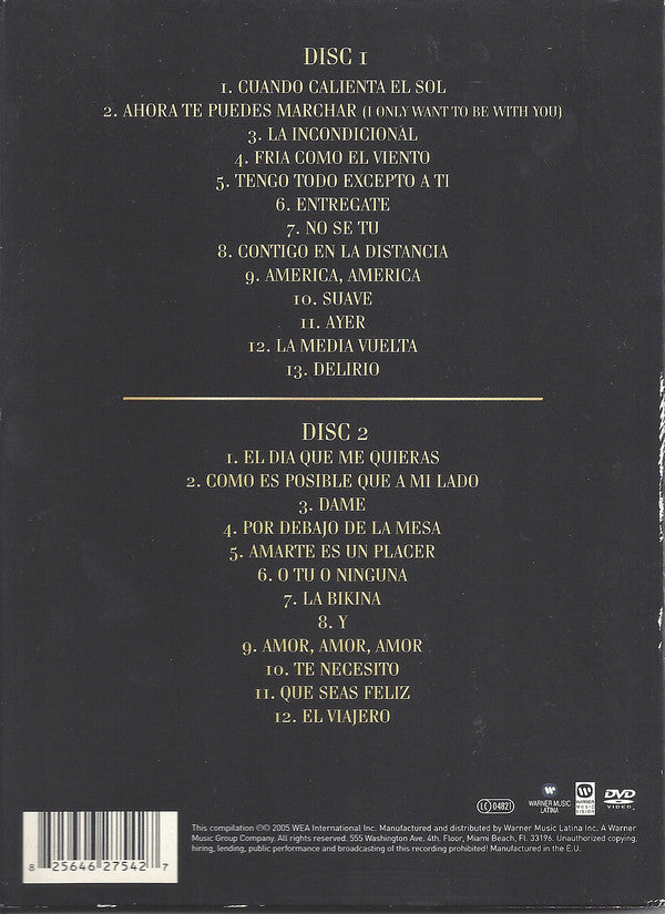 DVDx2 Luis Miguel ‎– Grandes Exitos Videos