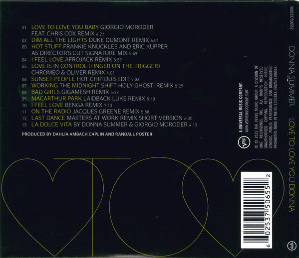 CD Donna Summer – Love To Love You Donna