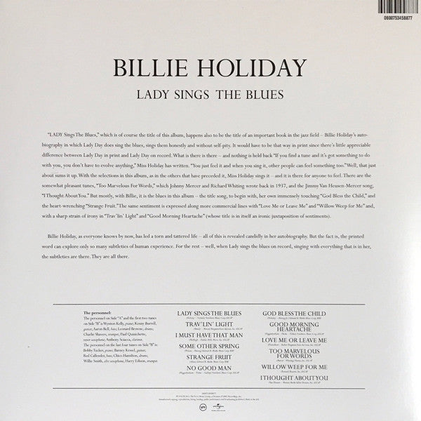 LP Billie Holiday ‎– Lady Sings The Blues