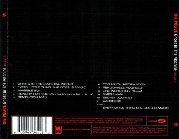 CD The Police ‎– Ghost In The Machine