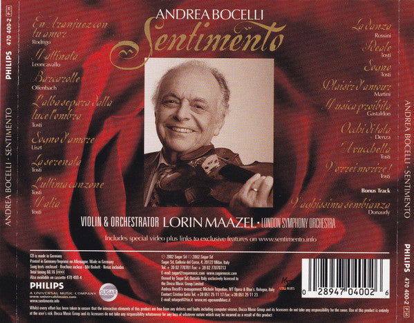 CD Andrea Bocelli – Sentimento
