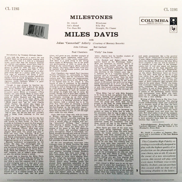 LP Miles Davis – Milestones