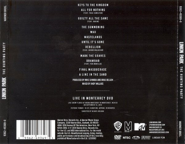 CD+DVD Linkin Park ‎– The Hunting Party