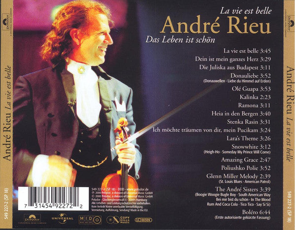 CD André Rieu ‎– La Vie Est Belle