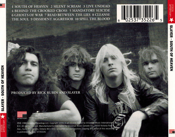 CD Slayer ‎– South Of Heaven