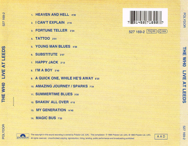 CD The Who – Live At Leeds