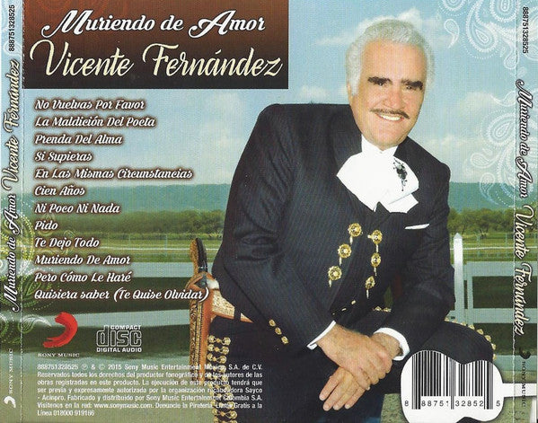 CD Vicente Fernandez ‎– Muriendo De Amor