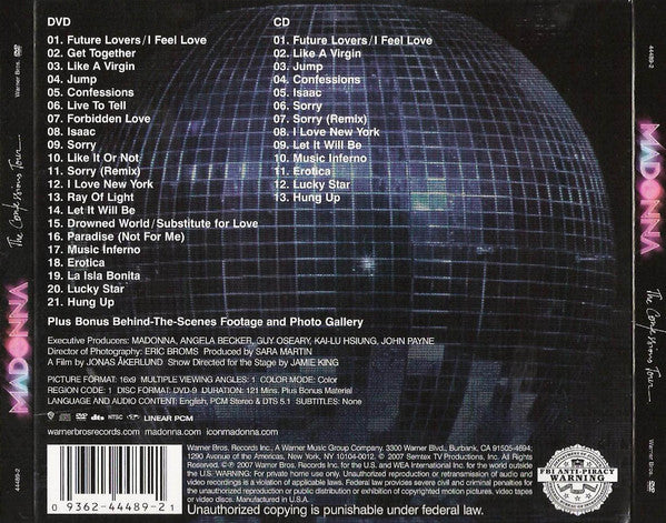 CD + DVD Madonna ‎– The Confessions Tour