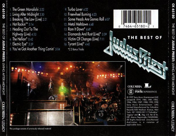 CD Judas Priest - Living After Midnight: The Best Of Judas Priest