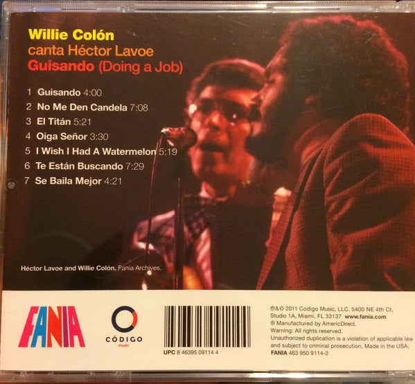 CD Willie Colon Canta Hector Lavoe ‎– Guisando / Doing A Job