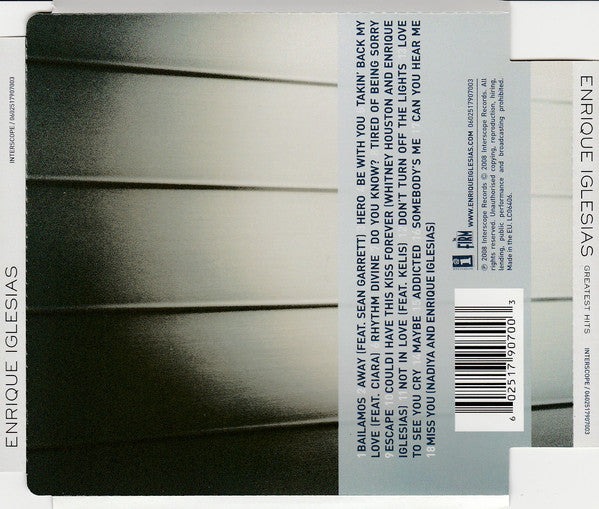 CD Enrique Iglesias ‎– Greatest Hits