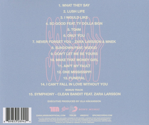 CD Zara Larsson ‎– So Good