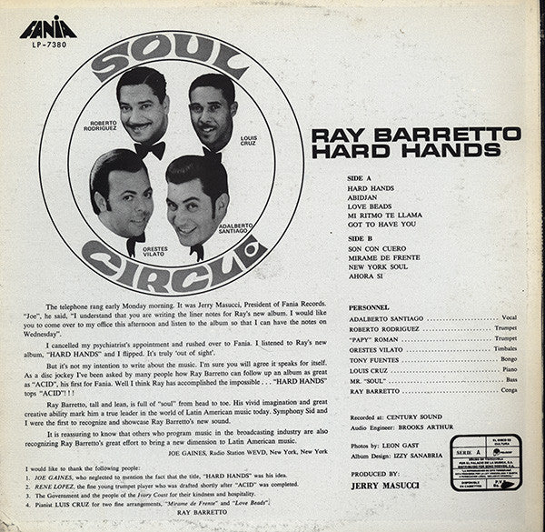 LP Ray Barretto ‎– Hard Hands