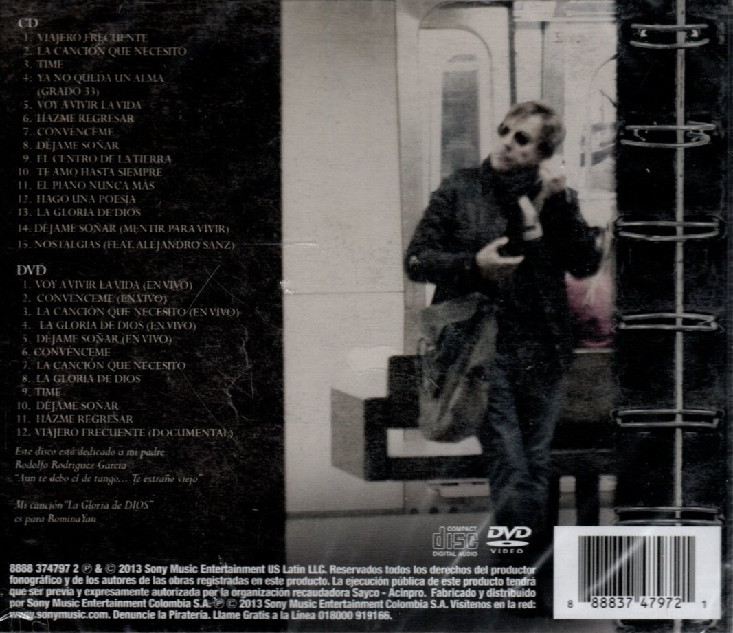 CD + DVD Ricardo Montaner ‎– Viajero Frecuente • Destino México •