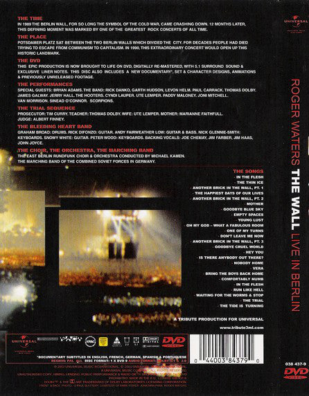 DVD Roger Waters ‎– The Wall (Live In Berlin)
