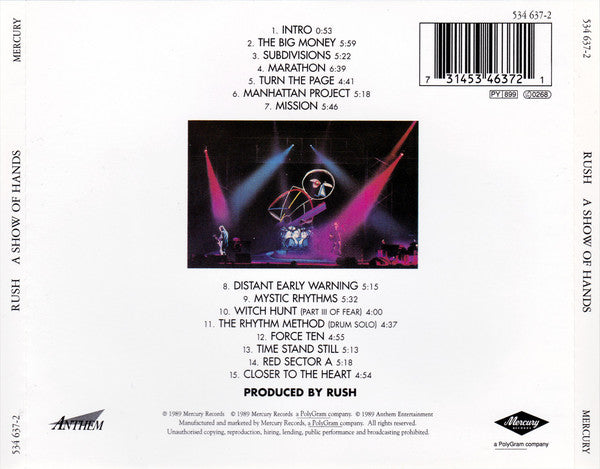 CD Rush ‎– A Show Of Hands