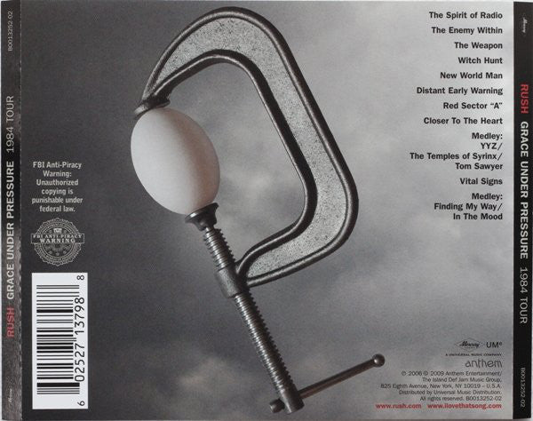 CD Rush ‎– Grace Under Pressure