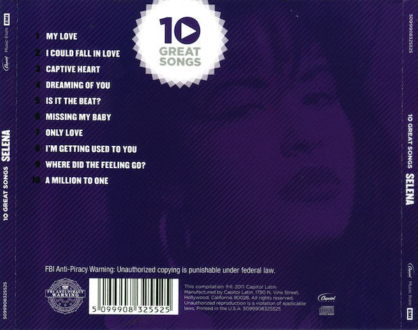 CD Selena ‎– 10 Great Songs