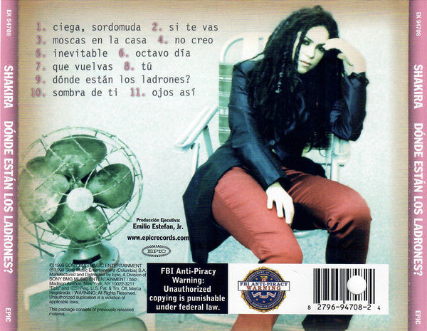 CD Shakira - Dónde Están Los Ladrones?