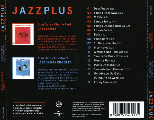 CD Stan Getz / Charlie Byrd - Stan Getz / Luiz Bonfá – Jazz Samba + Jazz Samba Encore!