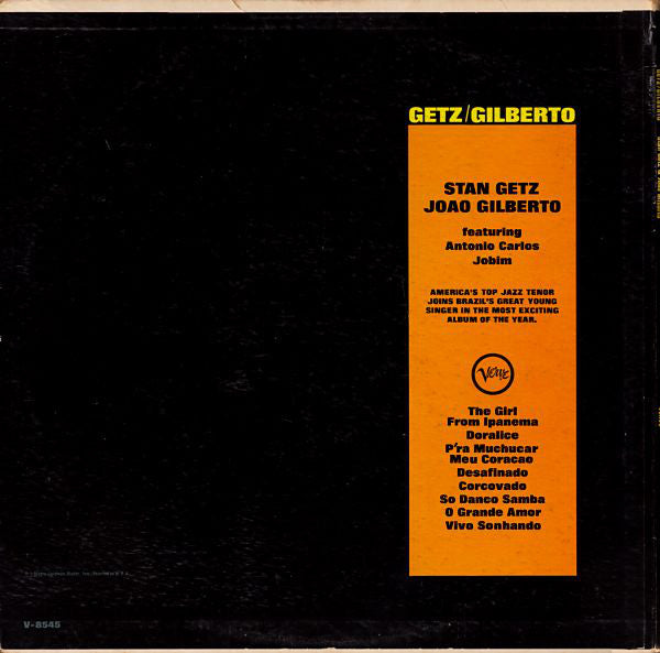 LP Stan Getz / Joao Gilberto* Featuring Antonio Carlos Jobim ‎– Getz / Gilberto
