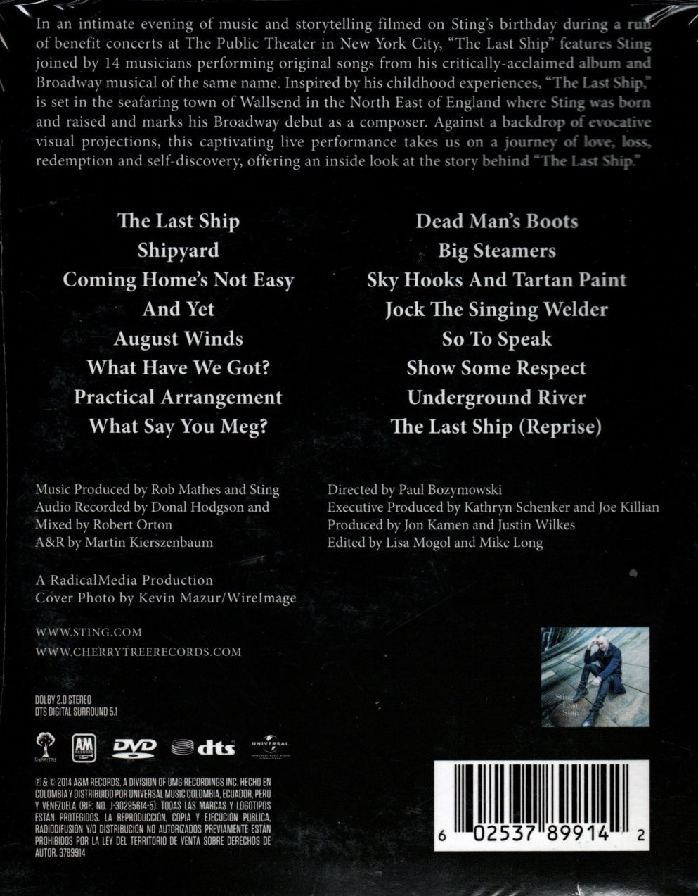 DVD Sting ‎– The Last Ship - Live At The Public Theater