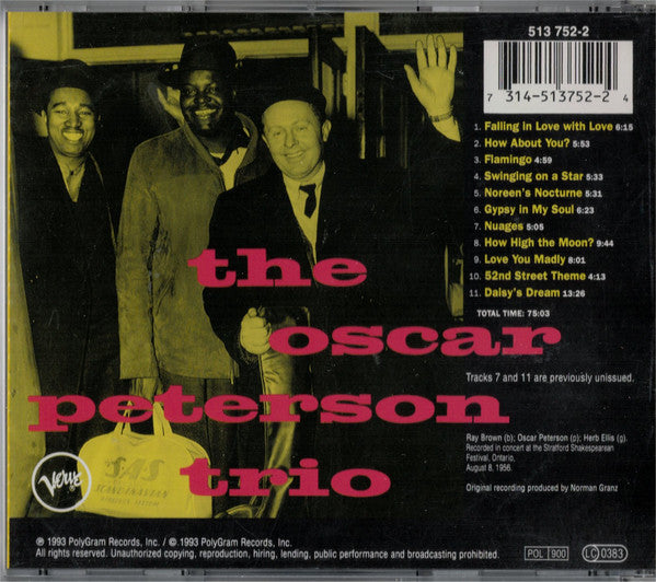 CD The Oscar Peterson Trio ‎– At The Stratford Shakespearean Festival