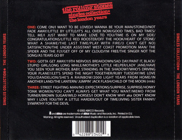 CD X3 The Rolling Stones – Singles Collection - The London Years