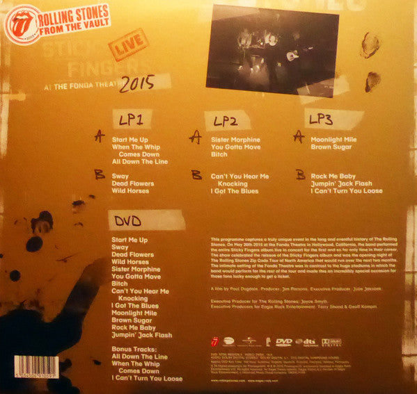 LP X4 The Rolling Stones ‎– Sticky Fingers Live At The Fonda Theatre 2015